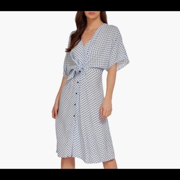 Dex Plus Size Tie Front Midi Dress - Picture 3 of 11